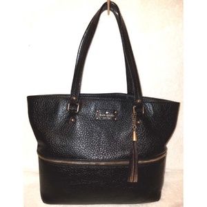 Kate Spade extra-large black leather hobo handbag